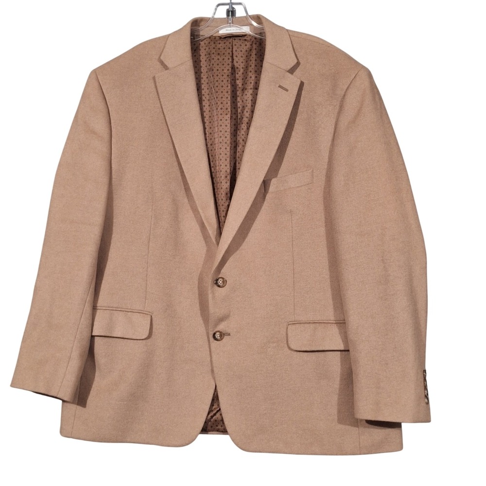 Lauren Ralph Lauren Mens 48R Wool Silk Cashmere Blazer Sport Coat Camel Tan